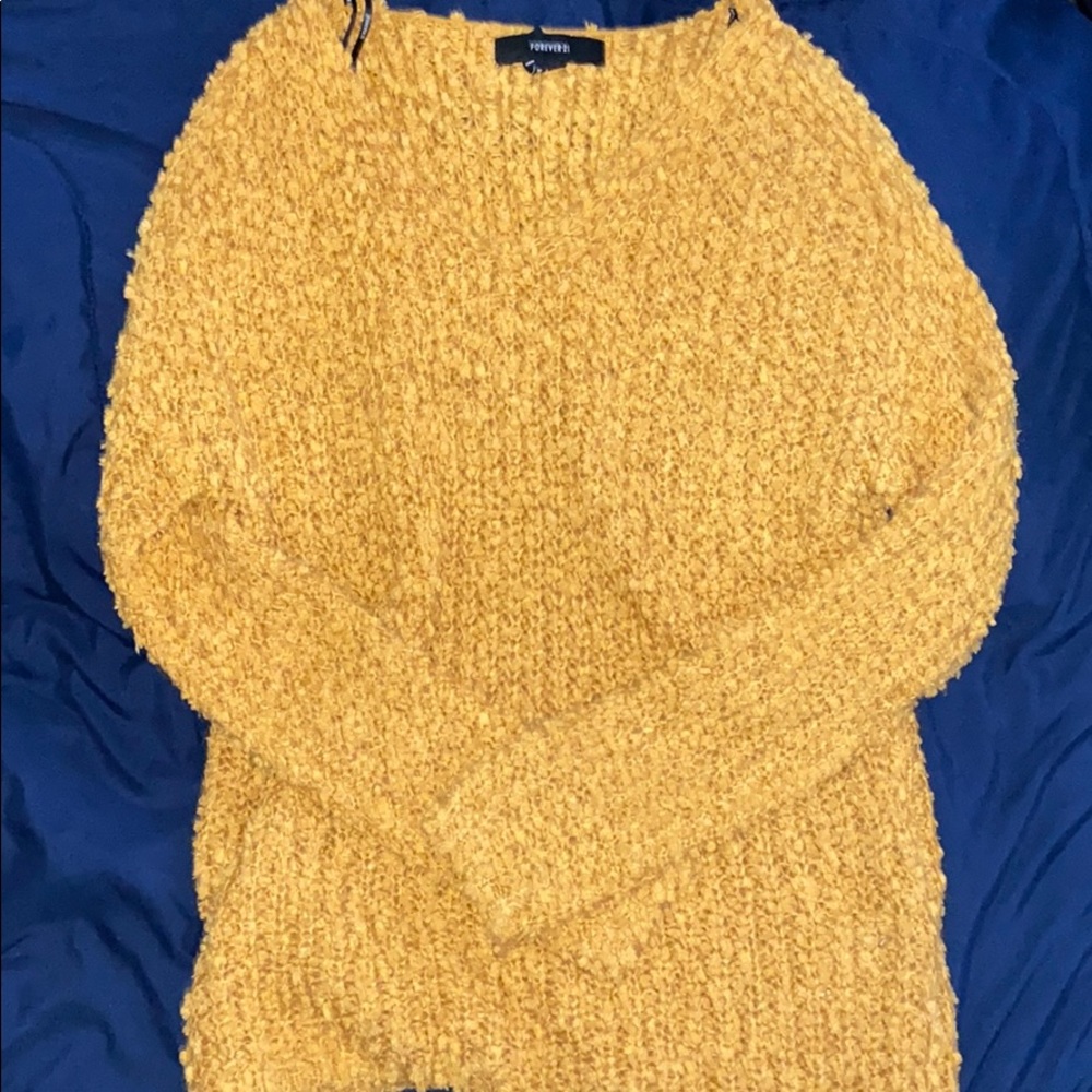 Fuzzy V-neck Sweater